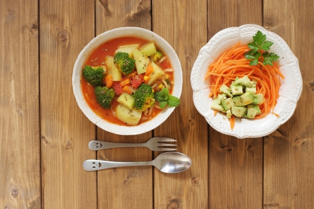 野菜スープブロッコリー水分補給